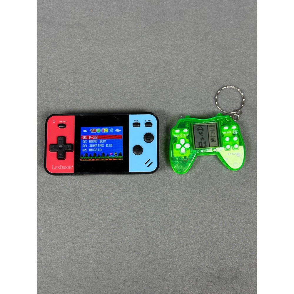 Lexibook JL1895 Handheld Console 150‎ In 1 Games Red Blue & Green Keychain Game